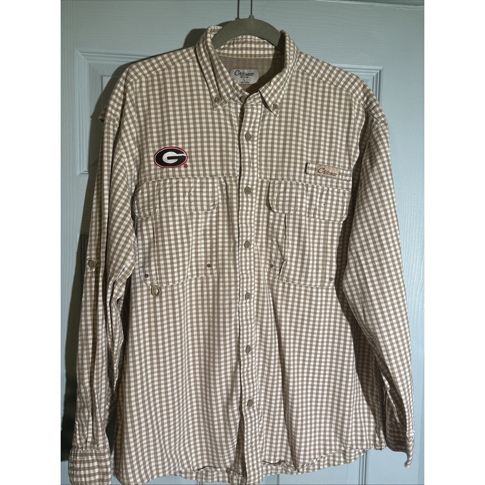 Chiliwear Georgia Bulldogs Long‎ Sleeve Button Up Shirt Sz Large